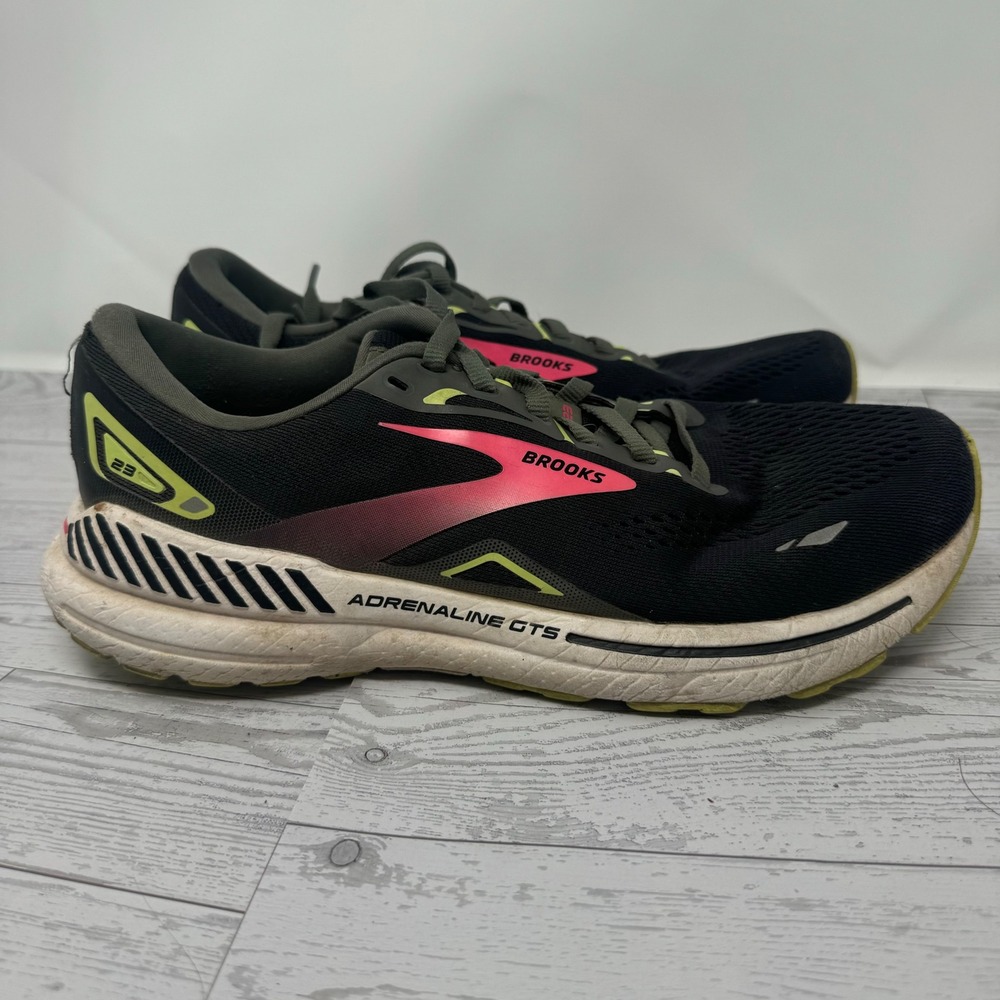 Brooks Adrenaline GTS 23 Womens Running Shoes Black Pink 1203812A037 Size 9.5 N